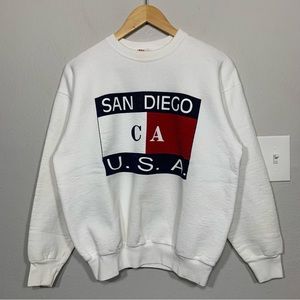 Vintage 90S San Diego California Tommy Hilfiger Boot Design‎ Sweatshirt Large